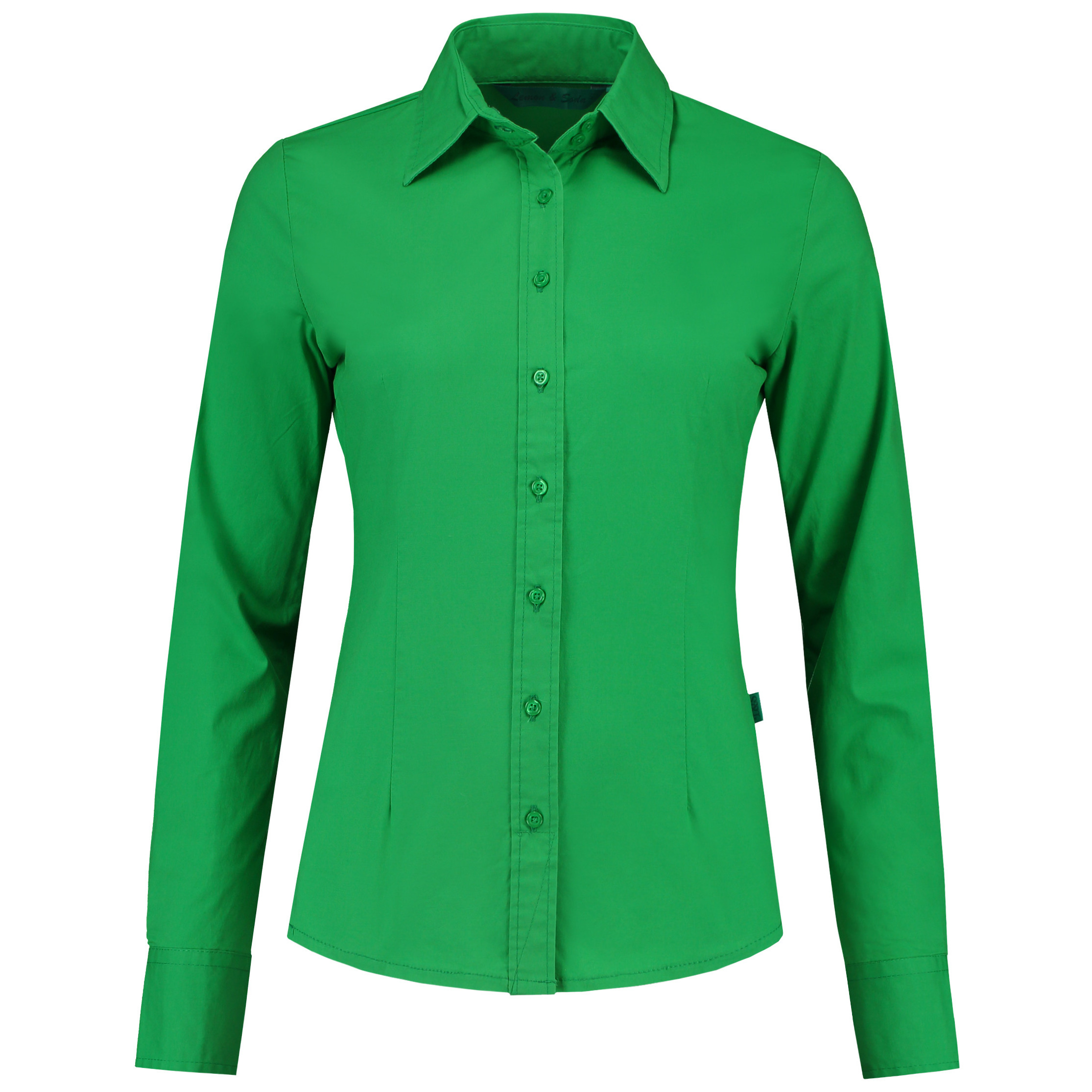 Senator negatief Split Groene katoenen blouse voor dames met lange mouwen in de Carnavalskostuum  winkel.