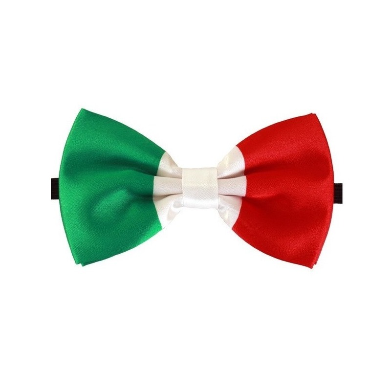 Groen/wit/rood verkleed vlinderstrikje 12 cm voor dames/heren