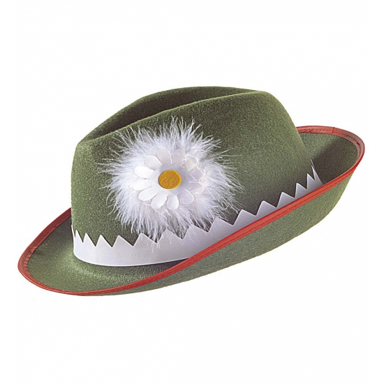 Groen/wit Tiroler hoedje verkleedaccessoire voor dames