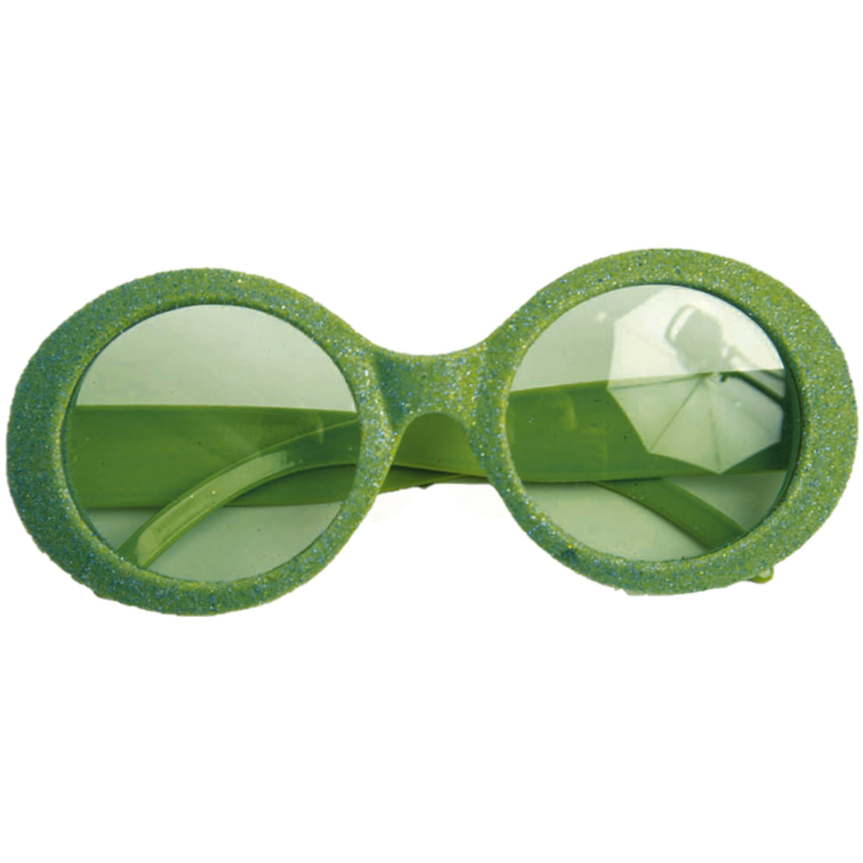 Groene disco dames party bril met glitters