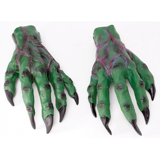 Groene horror zombie/monster handen voor volwassenen