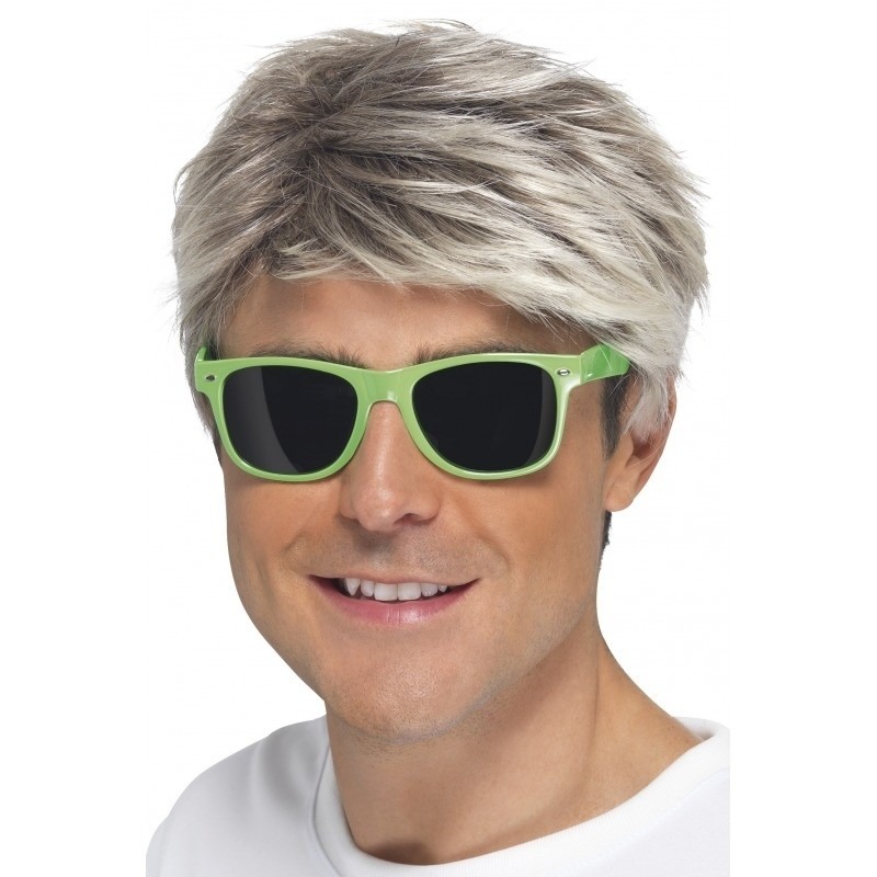 Groene neon feestbril voor volwassenen