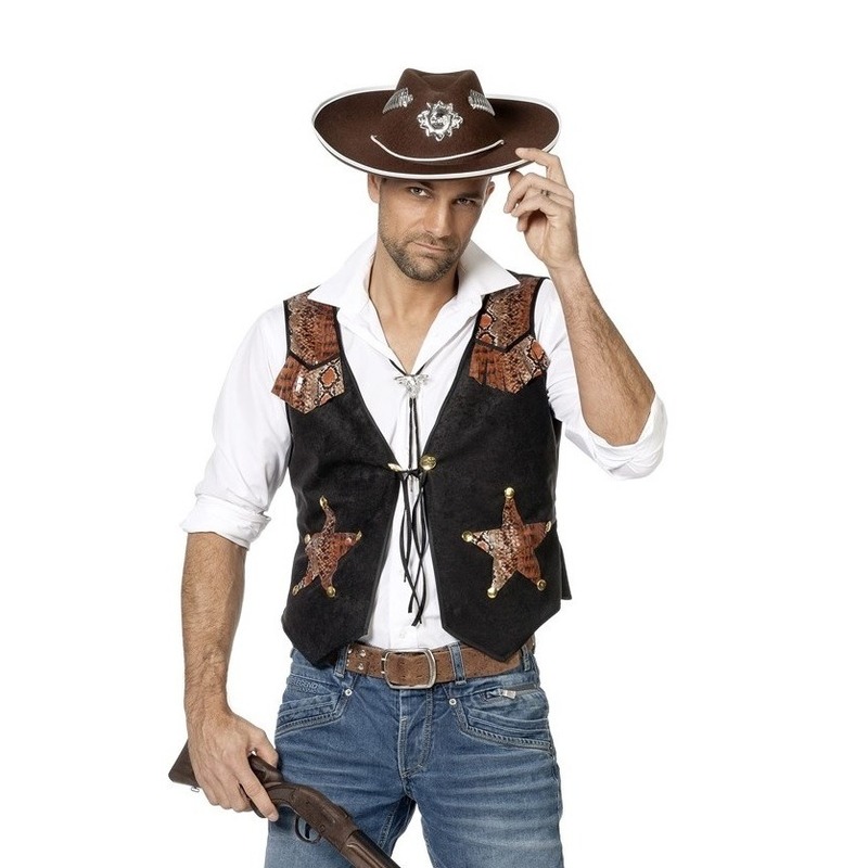 Grote maat cowboy vest voor heren