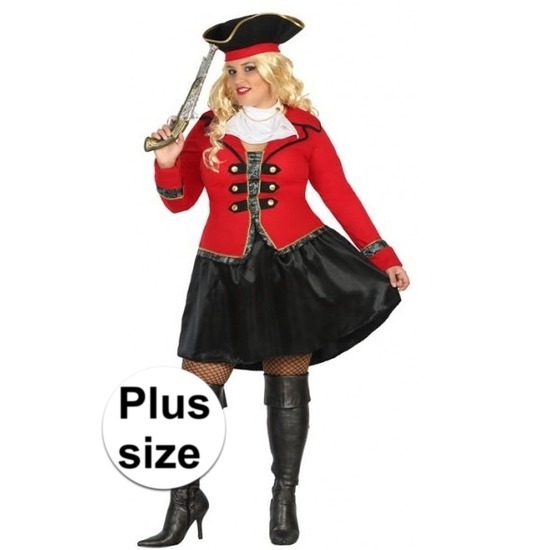 Grote maat kapitein piraat Grace verkleed pak/kostuum voor dames