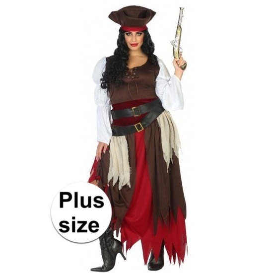 Grote maat piraat Francis verkleed pak/kostuum voor dames