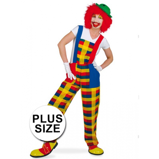 Grote maten clown Pebbi kostuum tuinbroek