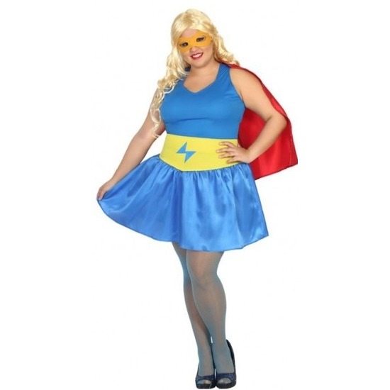 Grote maten supergirl kostuum/jurk voor dames