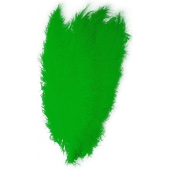 Grote veer/struisvogelveren groen 50 cm verkleed accessoire