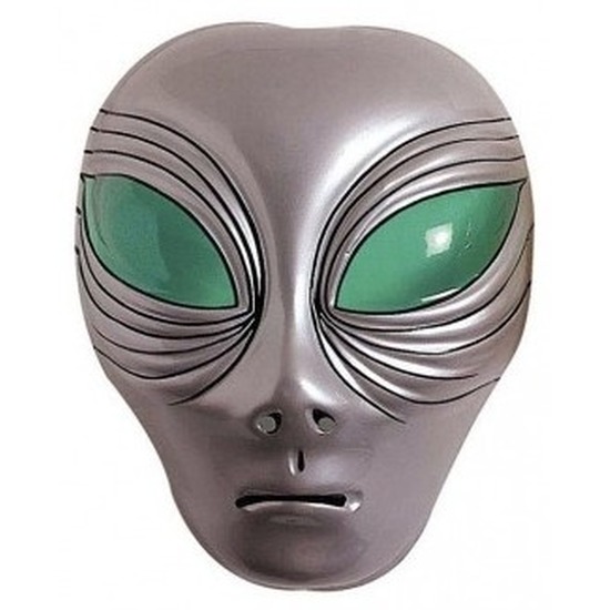 Halloween - Alien verkleed masker zilver voor volwassenen