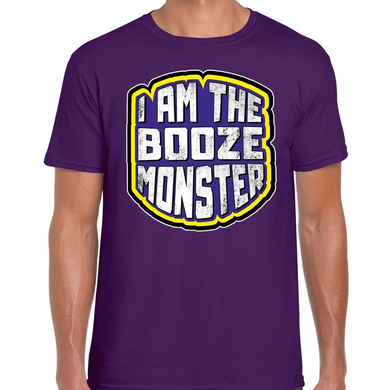 Halloween booze monster verkleed t-shirt paars voor heren