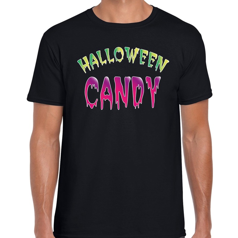 Halloween candy verkleed t-shirt zwart voor heren