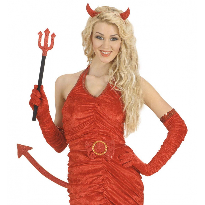 Halloween - Duivel verkleed set met pailletten 3-delig