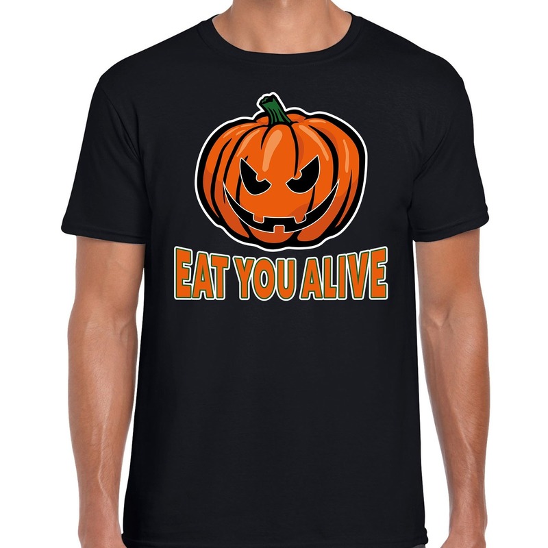 Halloween Eat you alive verkleed t-shirt zwart voor heren