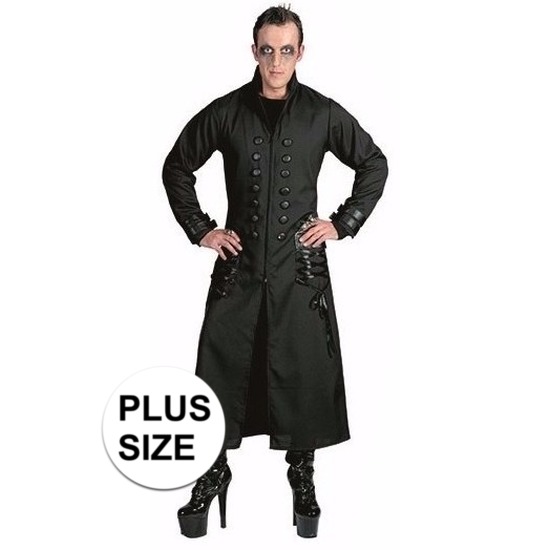 Halloween - Grote maten zwarte gothic/vampier jas verkleedkleding voor heren