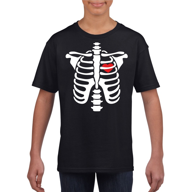 Halloween - Halloween skelet t-shirt zwart kinderen