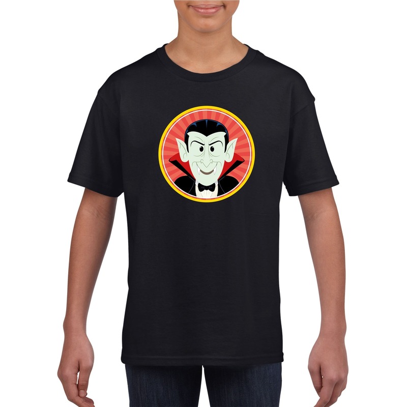 Halloween - Halloween vampier/Dracula t-shirt zwart kinderen