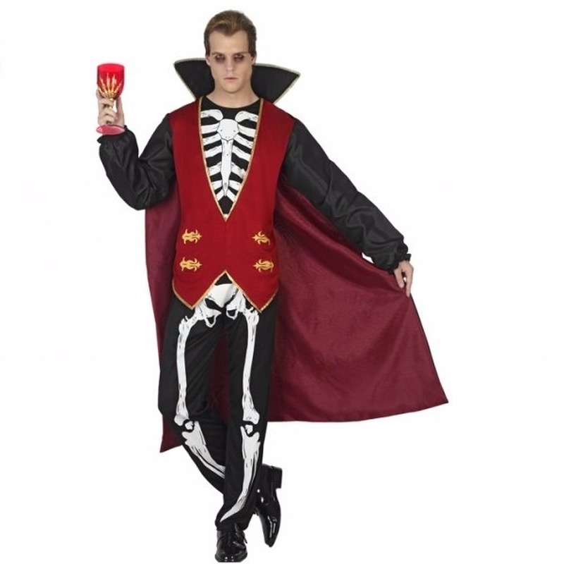 Halloween - Halloween vampier kostuum met skelet print