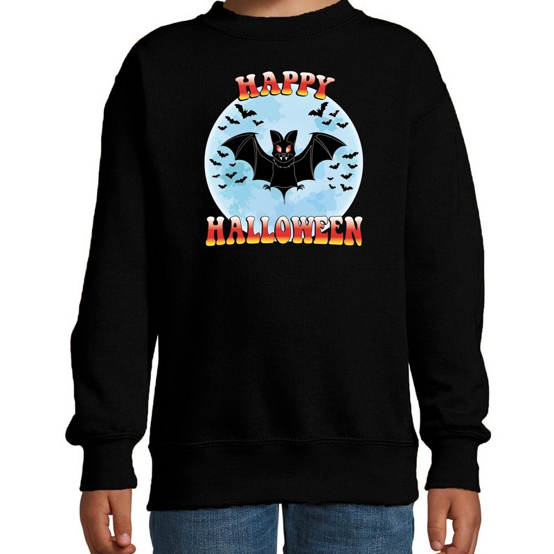 Halloween - Happy Halloween vleermuis verkleed sweater zwart voor kinderen