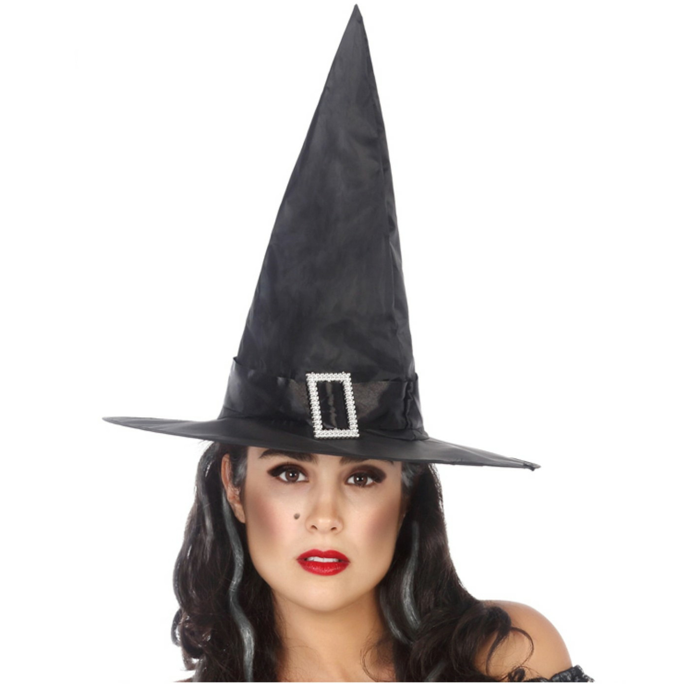 Halloween heksenhoed - basic model - one size - zwart - meisjes/dames
