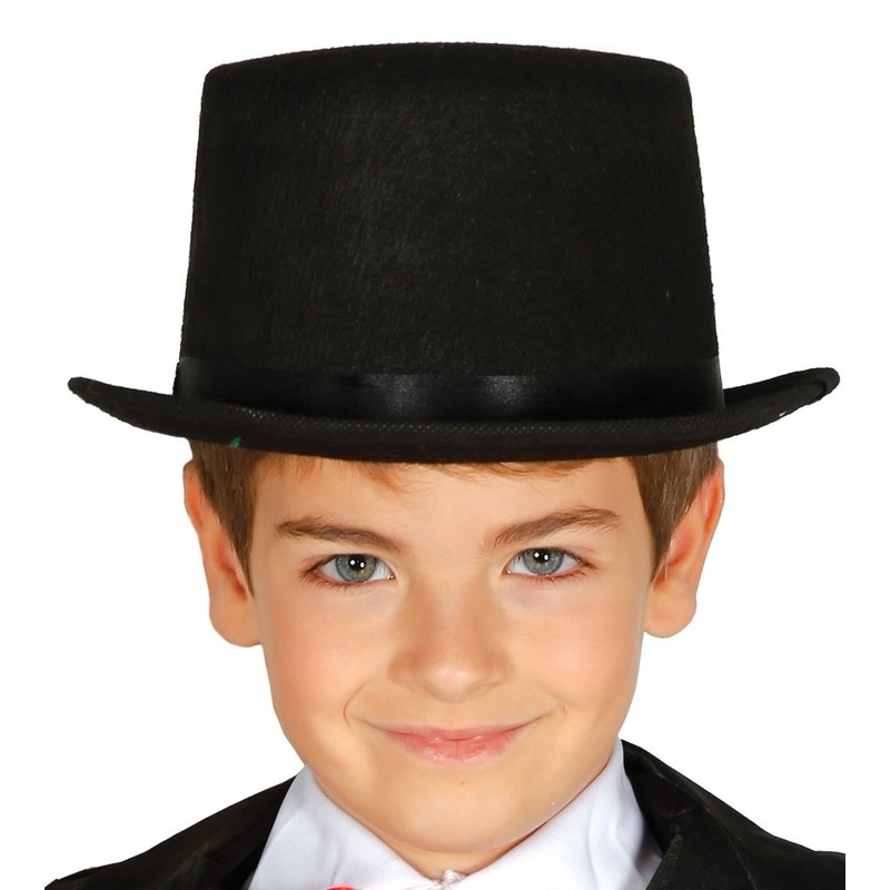Halloween - Hoge verkleed hoed zwart voor kinderen