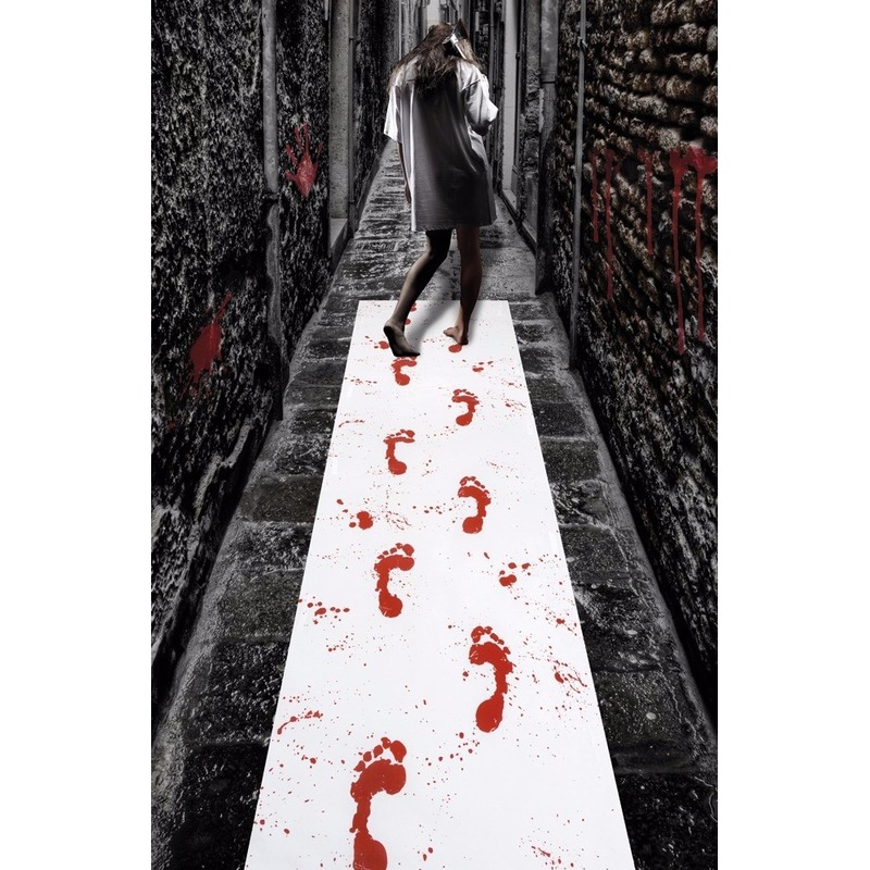Halloween-horror loper met bloed afdrukken