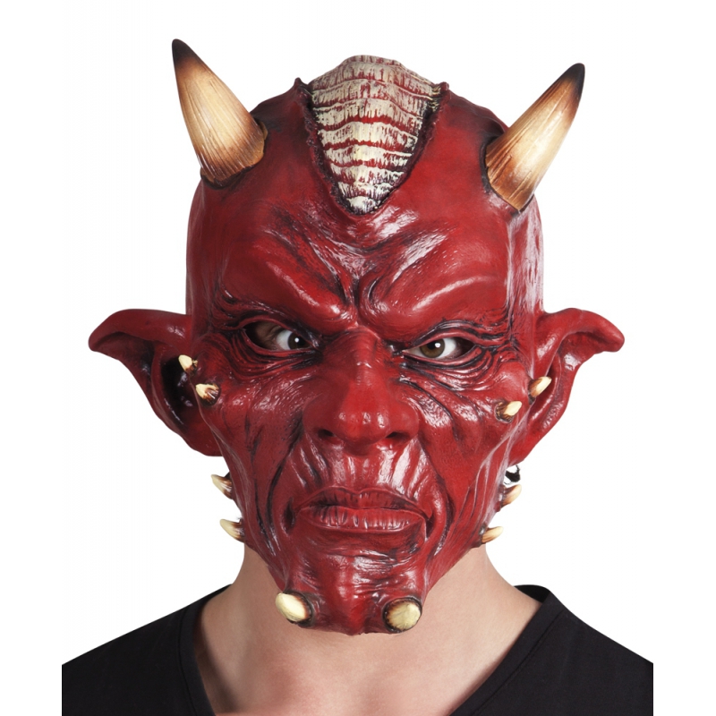 Halloween - Latex duivel masker Lucifer voor volwassenen