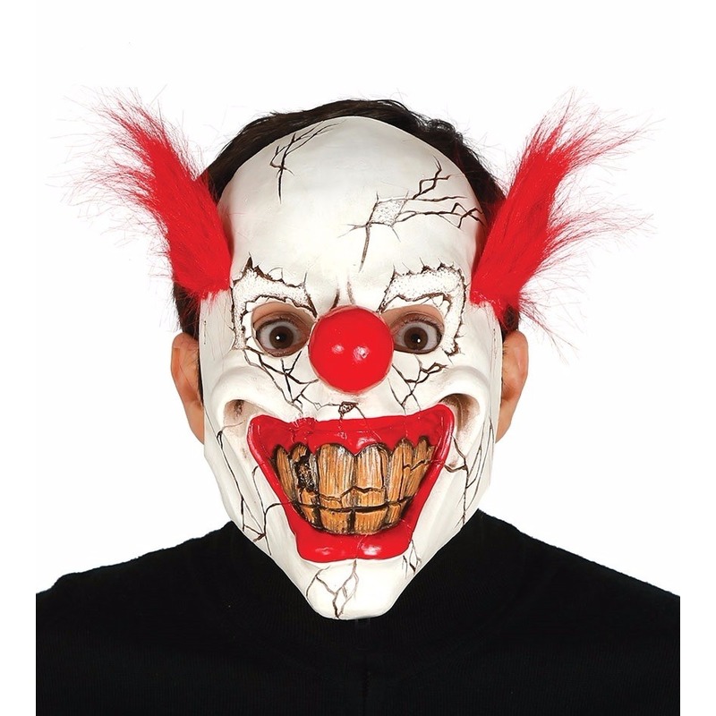 Halloween masker horror clown met rood haar