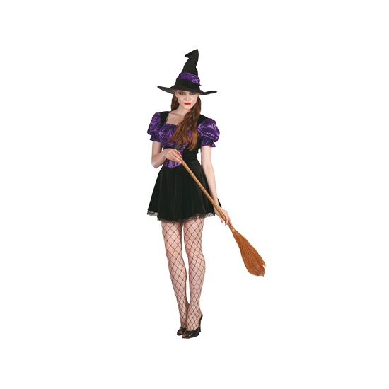 Halloween - Paarse heksenjurkje inclusief hoed
