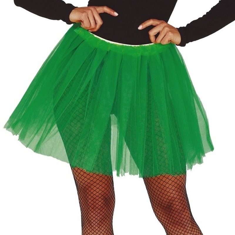 Halloween - Petticoat/tutu verkleed rokje groen 40 cm voor dames