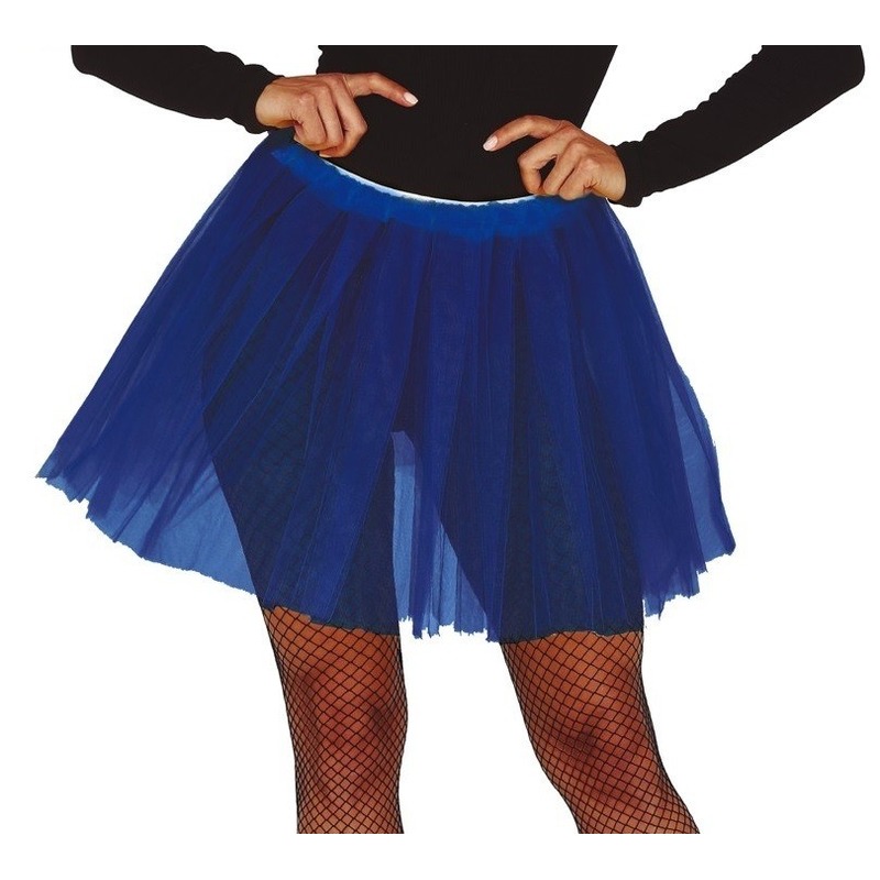 Halloween - Petticoat/tutu verkleed rokje kobalt blauw 40 cm voor dames