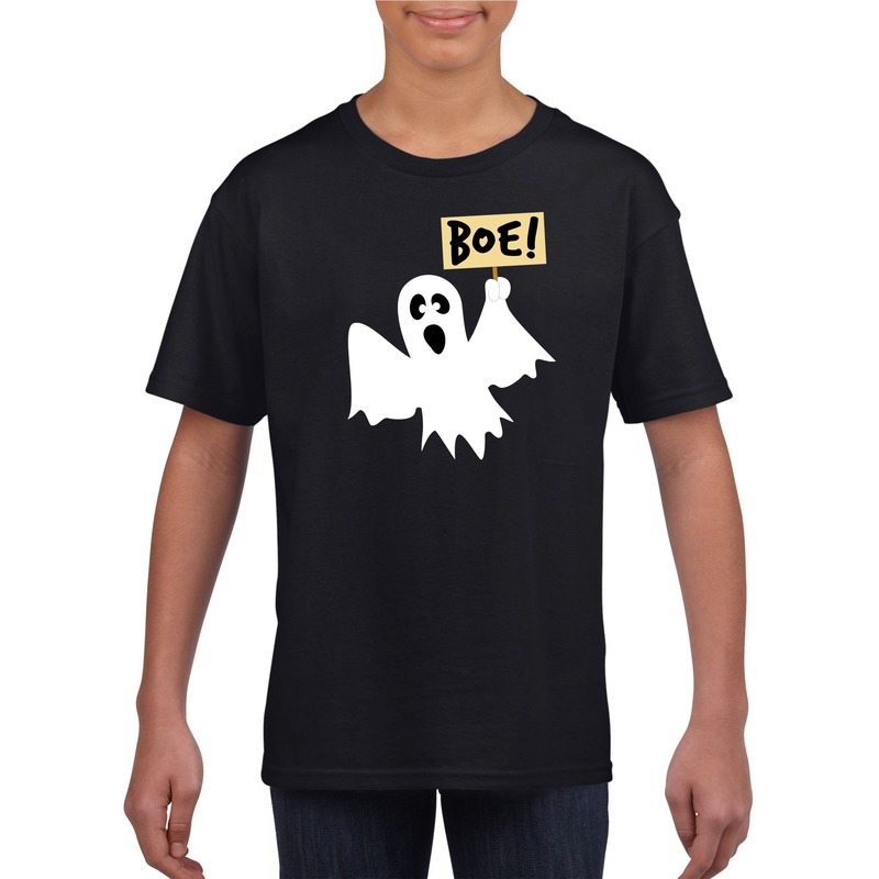 Halloween spook t-shirt zwart kinderen