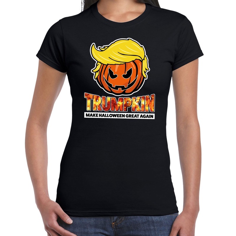Halloween - Trumpkin make Halloween great again t-shirt zwart voor dames