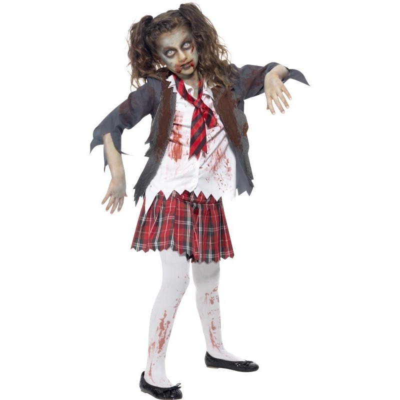 Halloween - Zombie schoolmeisje kostuum voor meisjes
