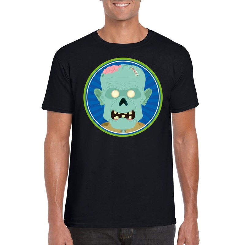 Halloween zombie t-shirt zwart heren