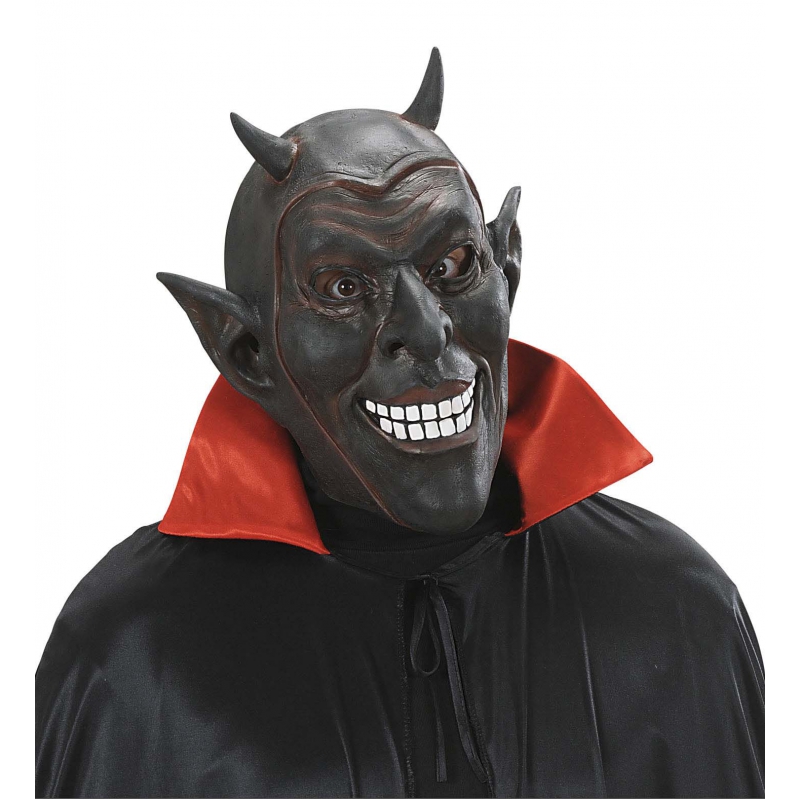 Halloween - Zwarte duivel masker voor volwassenen