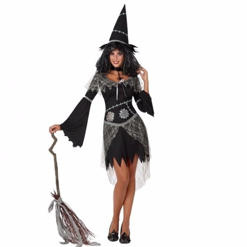 Halloween zwarte heksen kostuum voor dames