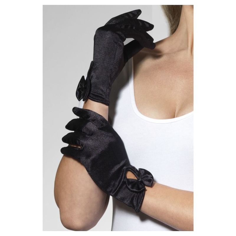 Halloween - Zwarte korte verkleed handschoenen voor dames