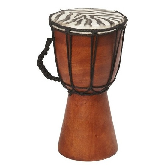 Handgemaakte drum/trommel met zebraprint 25 cm