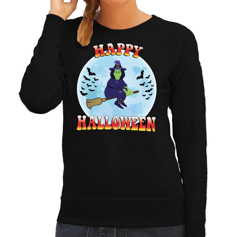 Happy Halloween heks verkleed sweater zwart voor dames