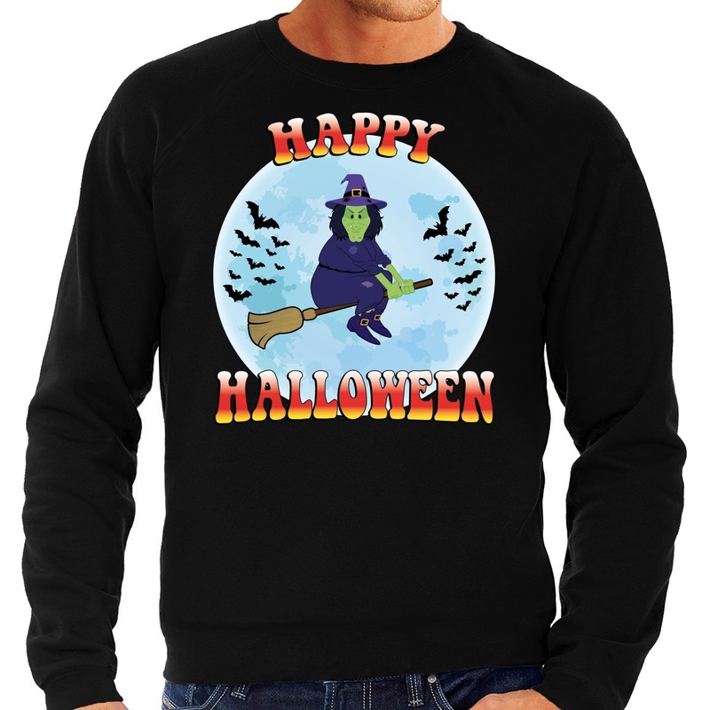 Happy Halloween heks verkleed sweater zwart voor heren