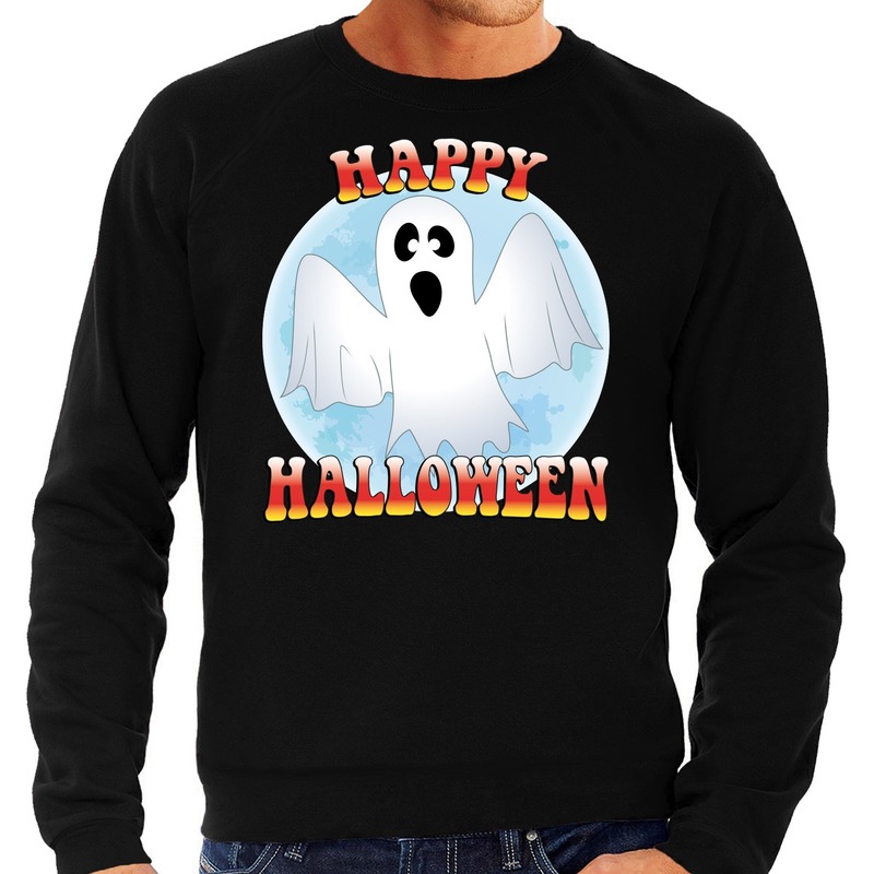 Happy Halloween spook verkleed sweater zwart voor heren