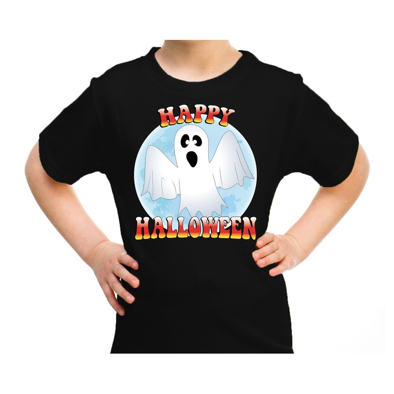 Happy Halloween spook verkleed t-shirt zwart voor kinderen