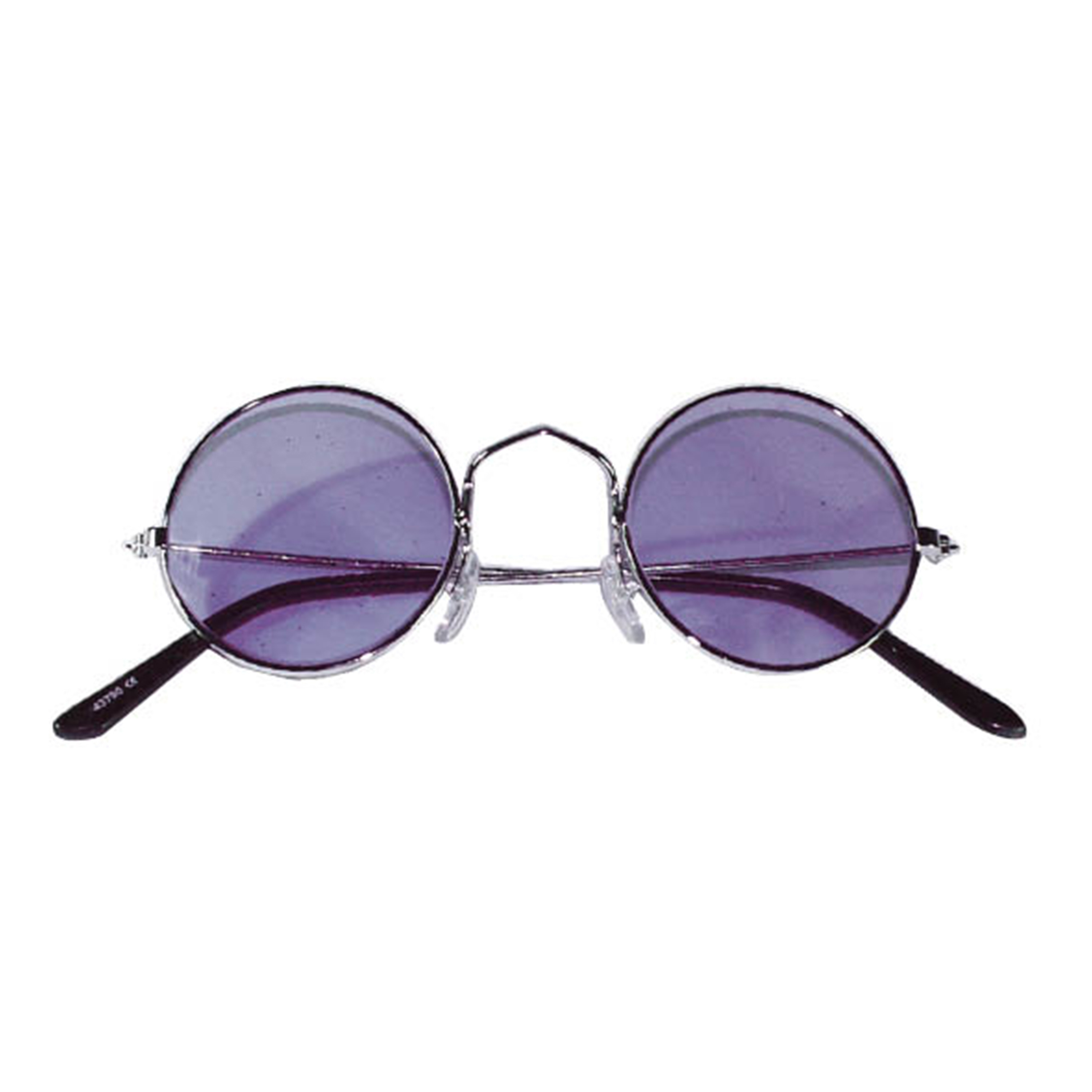 Hippie Flower Power Sixties ronde glazen zonnebril paars