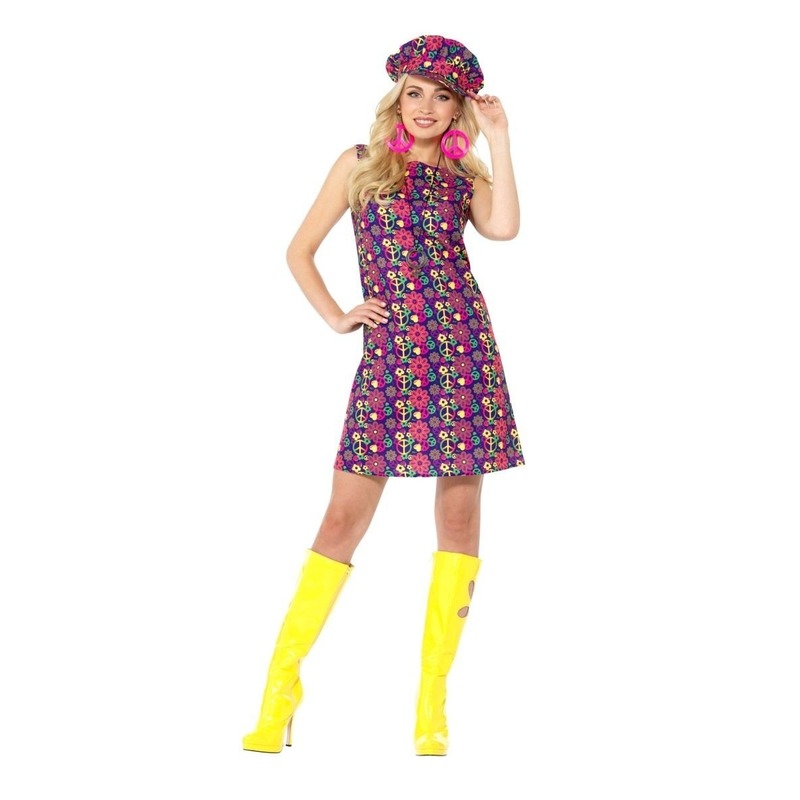 Hippie peace sixties kostuum voor dames