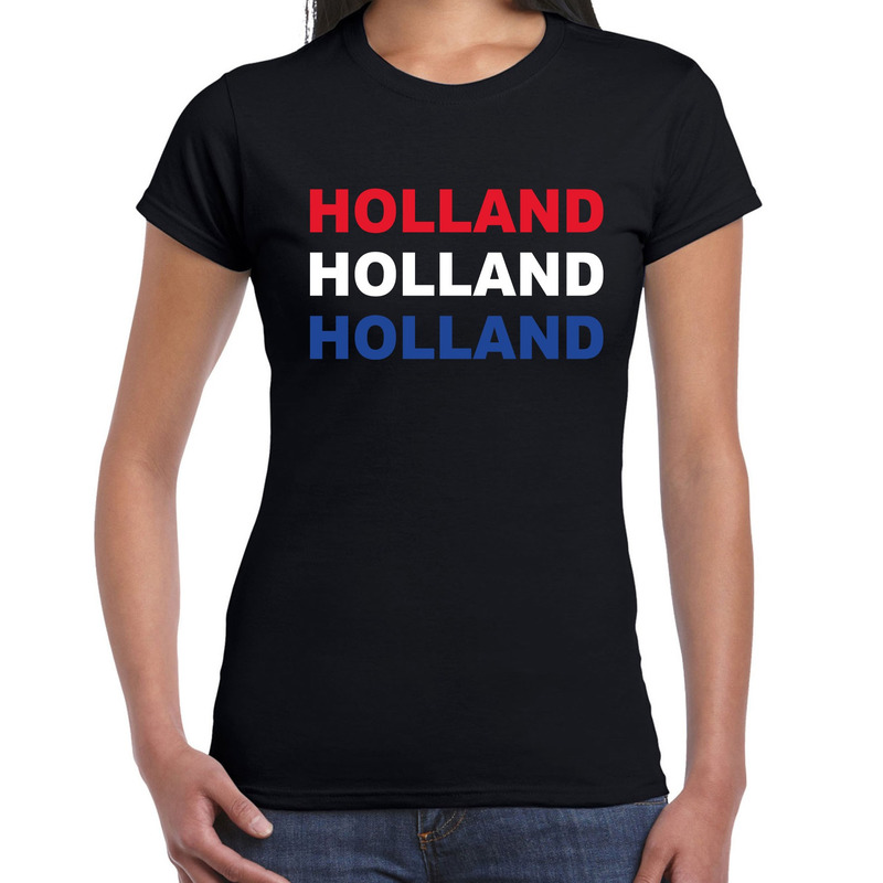 Holland - Nederland fan t-shirt zwart voor dames