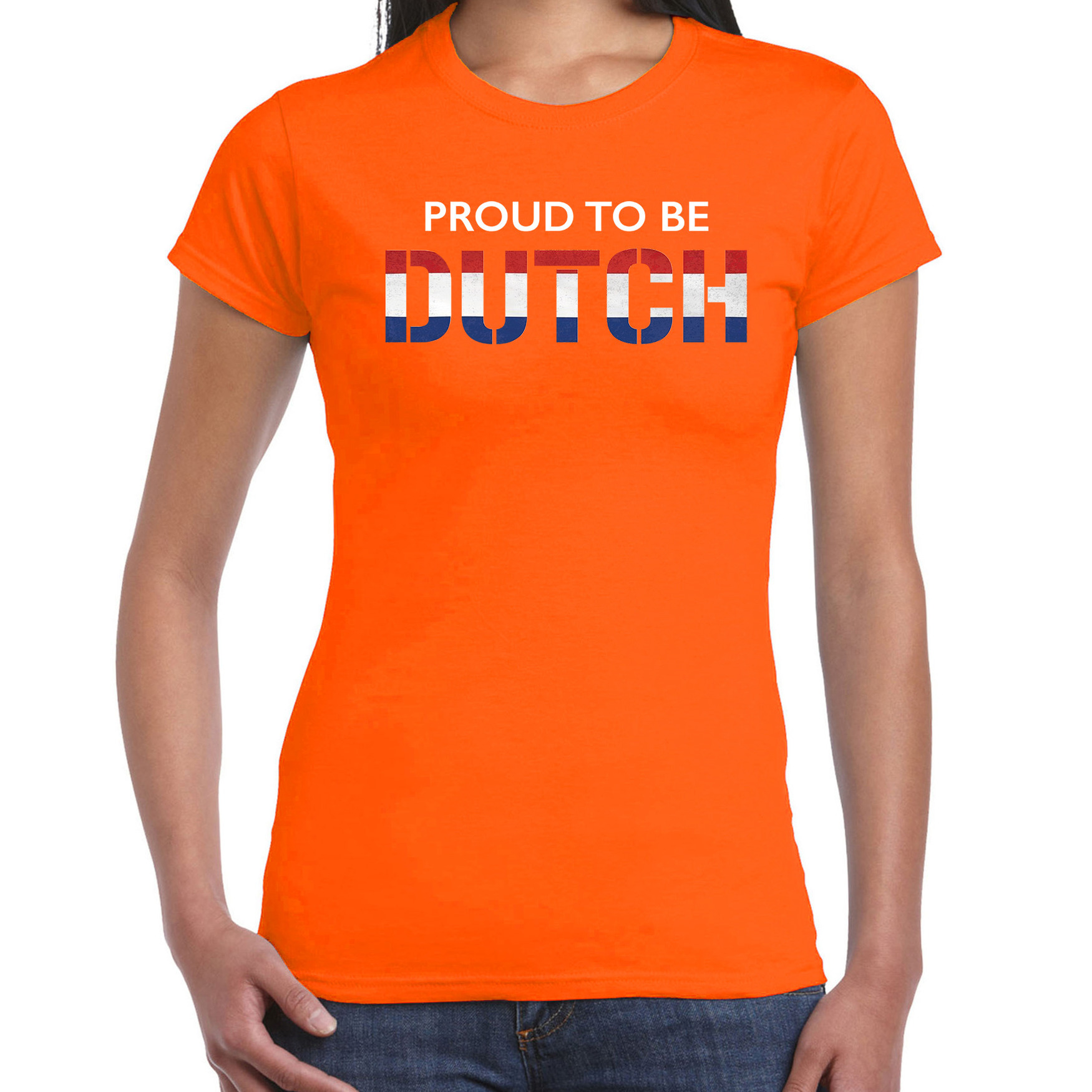 Holland Proud to be Dutch landen t-shirt oranje dames