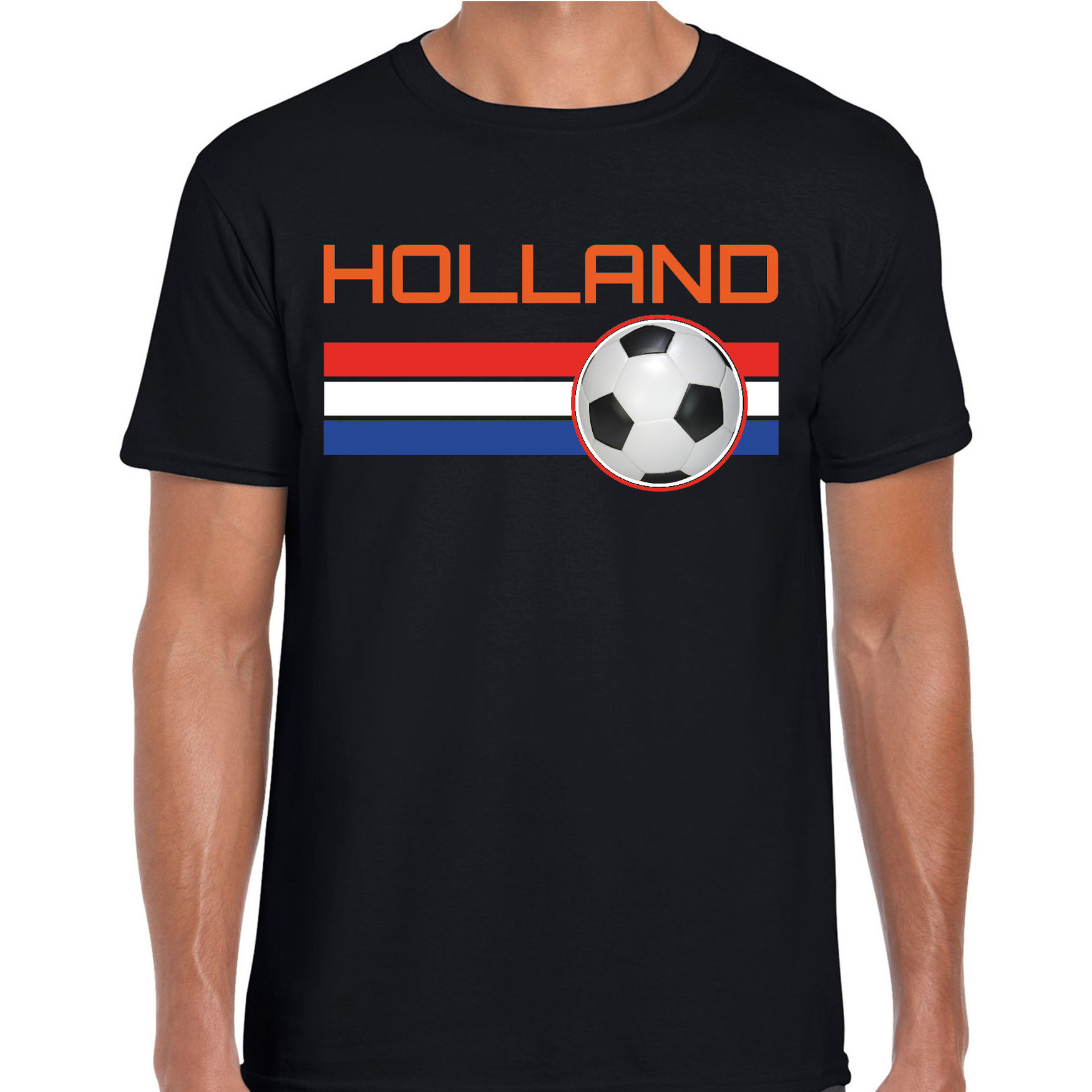 Holland voetbal - landen t-shirt zwart heren