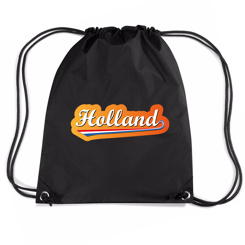 Holland voetbal rugzakje - sporttas met rijgkoord zwart