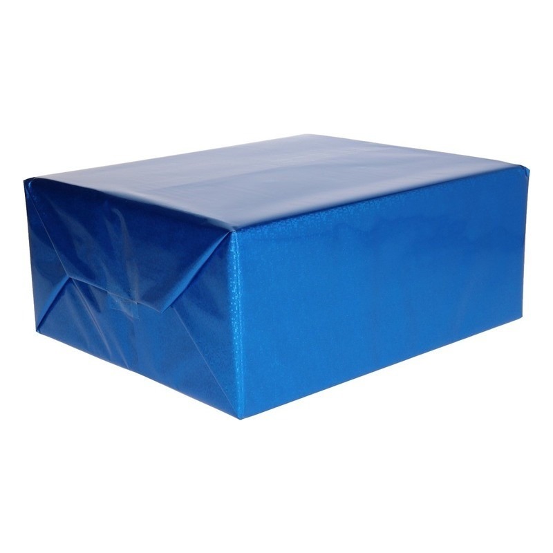 Holografisch inpakpapier blauw metallic 70 x 150 cm