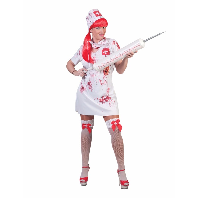 Horror/Halloween verpleegster verkleedkleding jurk met bloed